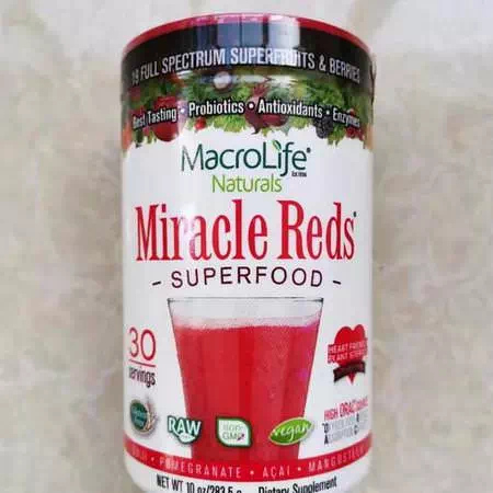 Miracle Reds, Superfood, Goji-Pomegranate-Acai-Mangosteen