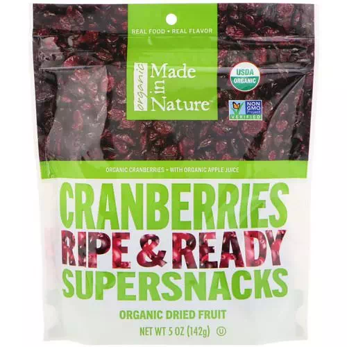 Made in Nature, Organic Dried Cranberries, Ripe & Ready Supersnacks, 5 oz (142 g) Review