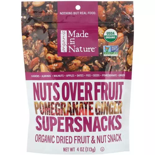 Made in Nature, Organic Nuts Over Fruit, Pomegranate Ginger Supersnacks, 4 oz (113 g) Review