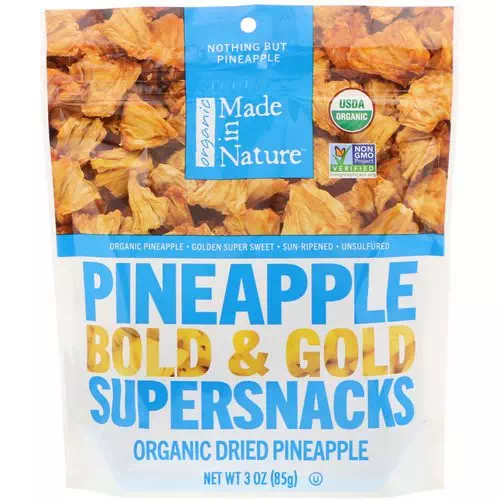 Made in Nature, Organic Dried Pineapple, Bold & Gold Supersnacks, 3 oz (85 g) Review