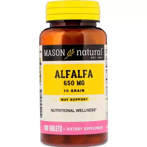 Mason Natural, Alfalfa, 10 Grain, 650 mg, 100 Tablets Review