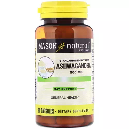 Mason Natural, Ashwagandha, Standardized Extract, 500 mg, 60 Capsules Review