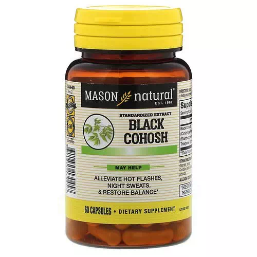 Mason Natural, Black Cohosh, Standardized Extract, 60 Capsules Review