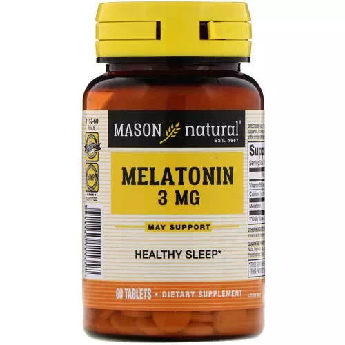 Mason Natural, Melatonin, 3 mg, 60 Tablets Review