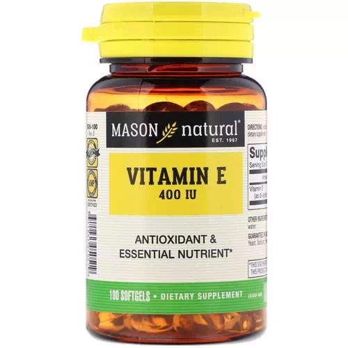 Mason Natural, Vitamin E, 400 IU, 100 Softgels Review