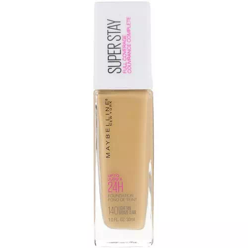 Maybelline, Super Stay, Full Coverage Foundation, 140 Light Tan, 1 fl oz (30 ml) Review