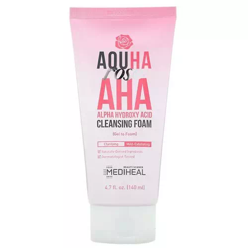 Mediheal, AQUHA Rose, AHA Cleansing Foam, 4.7 fl oz (140 ml) Review