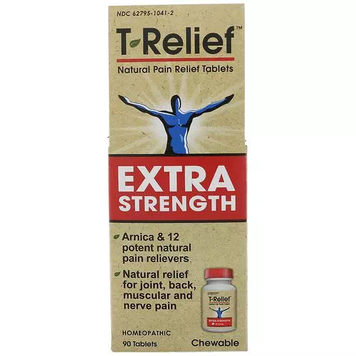 MediNatura, T-Relief, Extra Strength, Homeopathic, Natural Pain Relief Tablets, 90 Chewable Tablets Review