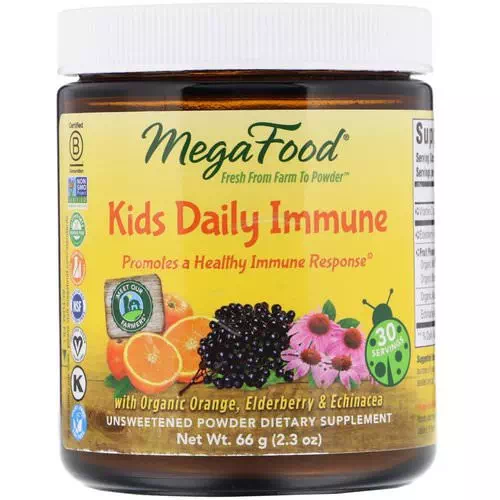MegaFood, Kids Daily Immune, Unsweetened, 2.3 oz (66 g) Review