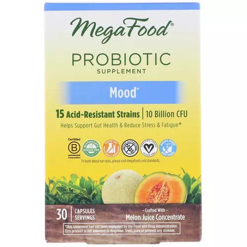 MegaFood, Probiotic Supplement, Mood, 30 Capsules Review