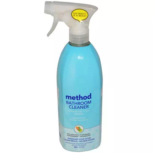 Method, Bathroom Cleaner, Naturally Derived Tub plus Tile Cleaner, Eucalyptus Mint, 28 fl oz (828 ml) Review