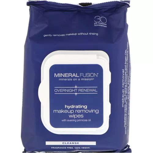 Mineral Fusion, Overnight Renewal, Hydrating Makeup Removing Wipes, 30 Towelettes Review