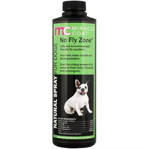 Miracle Care, Miracle Coat, Natural Spray For Dogs, No Fly Zone, 12 fl oz (355 ml) Review