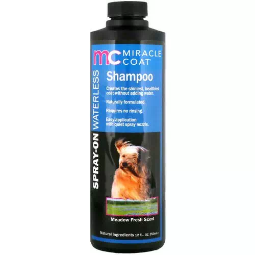 Miracle Care, Miracle Coat, Spray-On Waterless Shampoo, For Dogs, Meadow Fresh Scent, 12 fl oz (355 ml) Review