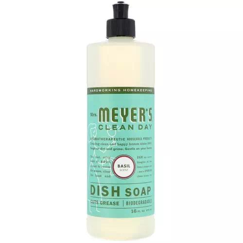 Mrs. Meyers Clean Day, Dish Soap, Basil Scent, 16 fl oz (473 ml) Review