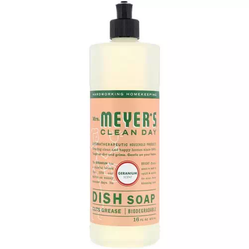 Mrs. Meyers Clean Day, Dish Soap, Geranium Scent, 16 fl oz (473 ml) Review