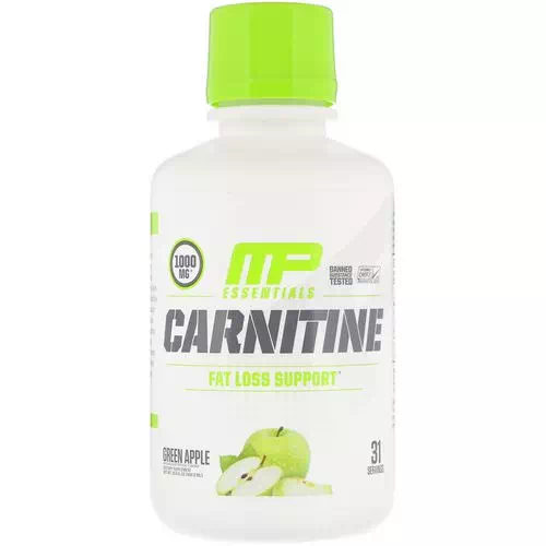 MusclePharm, Carnitine, Fat Loss Support, Green Apple, 1000 mg, 15.5 fl oz (458.8 ml) Review