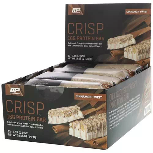 MusclePharm, Combat Series, Crisp Protein Bars, Cinnamon Twist, 12 Bars, 1.59 oz (45 g) Each Review