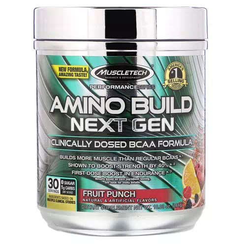 Muscletech, Amino Build, Next Gen BCAA Formula, Fruit Punch, 10.00 oz (284 g) Review