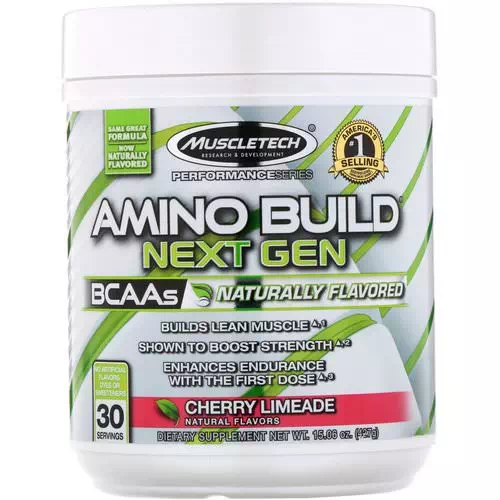 Muscletech, Amino Build, Next Gen BCAAs, Naturally Flavored Cherry Limeade, 15.06 oz (427 g) Review