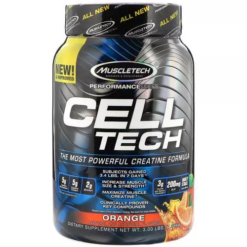 Muscletech, Cell Tech, The Most Powerful Creatine Formula, Orange, 3.00 lbs (1.36 kg) Review