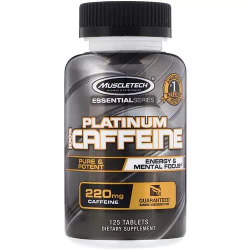 Muscletech, Essential Series, Platinum 100% Caffeine, 220 mg, 125 Tablets Review