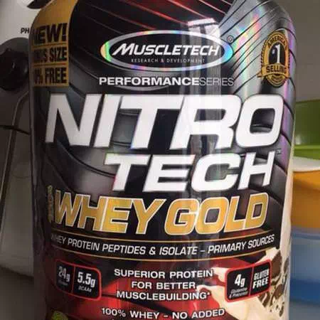 Muscletech, Nitro Tech, 100% Whey Gold, Cookies and Cream, 5.53 lbs (2.51 kg) Review