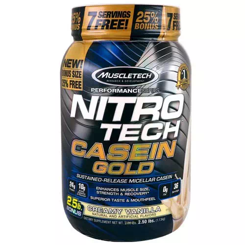 Muscletech, Nitro Tech Casein Gold, Creamy Vanilla, 2.50 lbs (1.13 kg) Review