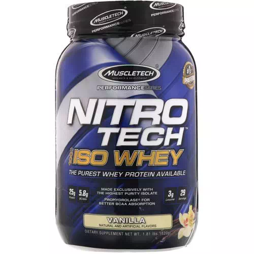Muscletech, NitroTech, 100% ISO Whey, Vanilla, 1.81 lbs (820 g) Review
