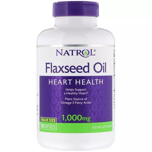 Natrol, Flaxseed Oil, Heart Health, 1,000 mg, 200 Softgels Review
