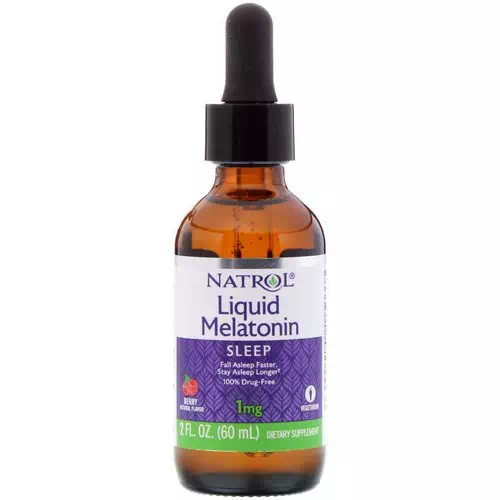 Natrol, Liquid Melatonin, Sleep, Berry Natural Flavor, 1 mg, 2 fl oz (60 ml) Review