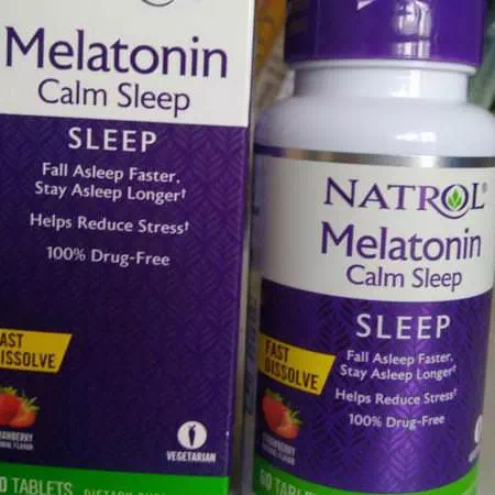 Melatonin Calm Sleep, Fast Dissolve, Strawberry Flavor
