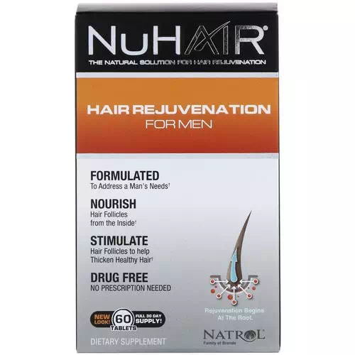 Natrol, NuHair, Hair Rejuvenation for Men, 60 Tablets Review