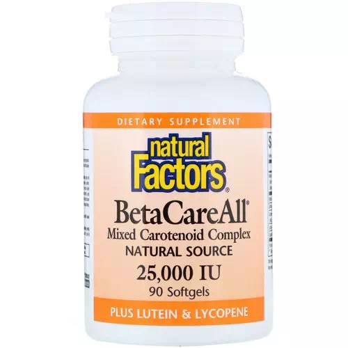 Natural Factors, BetaCareAll plus Lutein & Lycopene, 25,000 IU, 90 Softgels Review
