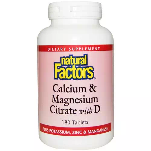Natural Factors, Calcium & Magnesium Citrate, With D, 180 Tablets Review
