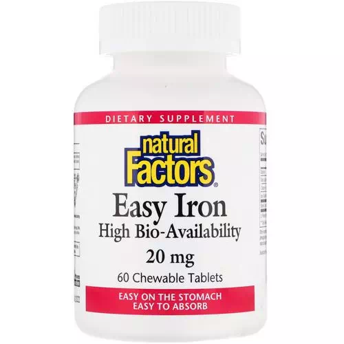 Natural Factors, Easy Iron, Fruit Flavor, 20 mg, 60 Chewable Tablets Review