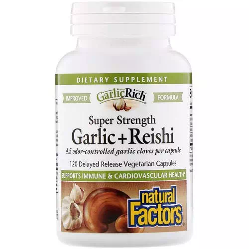 Natural Factors, GarlicRich, Super Strength Garlic + Reishi, 120 Delayed Release Vegetarian Capsules Review