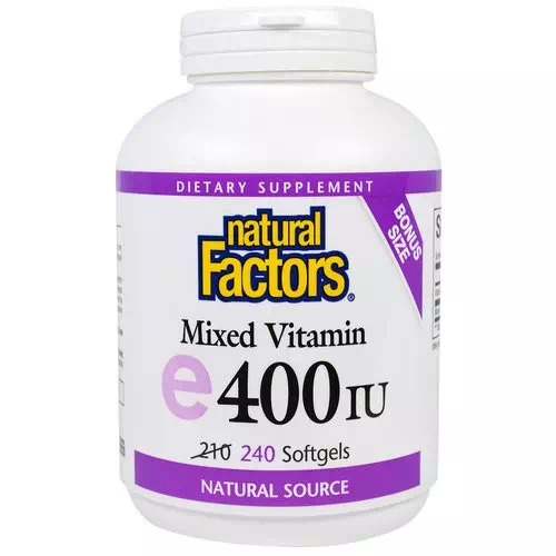 Natural Factors, Mixed Vitamin E, 400 IU, 240 Softgels Review