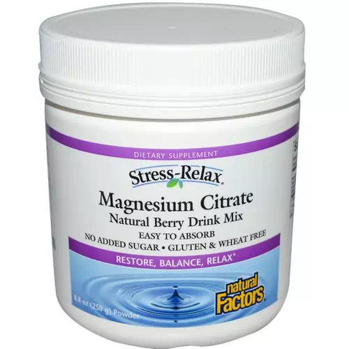 Natural Factors, Stress-Relax, Magnesium Citrate, Natural Berry Drink Mix, 8.8 oz (250 g) Powder Review