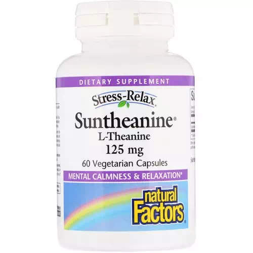 Natural Factors, Stress-Relax, Suntheanine, L-Theanine, 125 mg, 60 Vegetarian Capsules Review