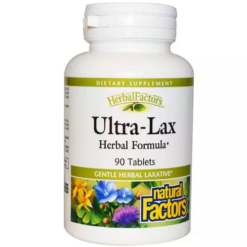 Natural Factors, Ultra-Lax, Herbal Formula, 90 Tablets Review