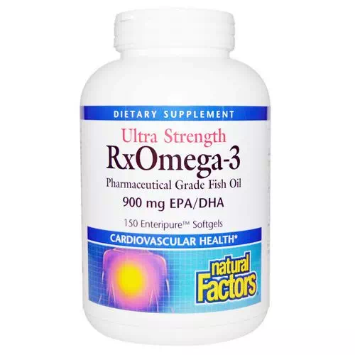 Natural Factors, Ultra Strength, RxOmega-3, 900 mg EPA/DHA, 150 Enteripure Softgels Review