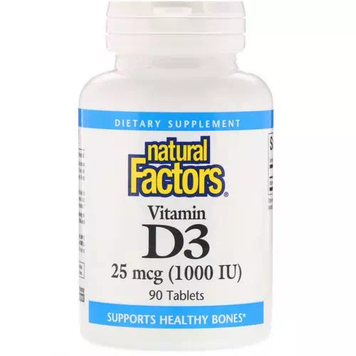 Natural Factors, Vitamin D3, 1000 IU, 90 Tablets Review