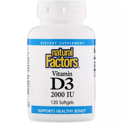 Natural Factors, Vitamin D3, 2000 IU, 120 Softgels Review