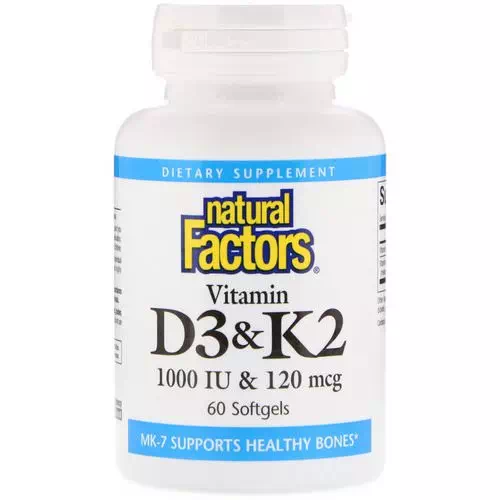 Natural Factors, Vitamin D3 & K2, 60 Softgels Review