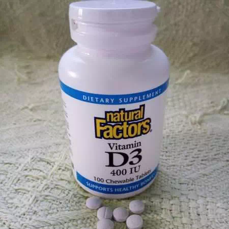 Natural Factors, Vitamin D3, Strawberry Flavor, 400 IU, 100 Chewable Tablets Review