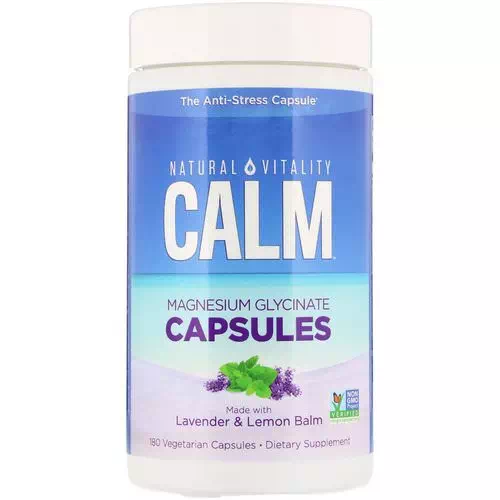 Natural Vitality, Calm, Magnesium Glycinate Capsules, 180 Vegetarian Capsules Review