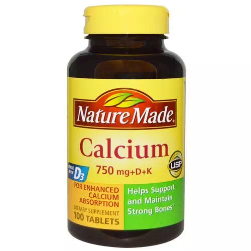 Nature Made, Calcium 750 mg +D + K, 100 Tablets Review