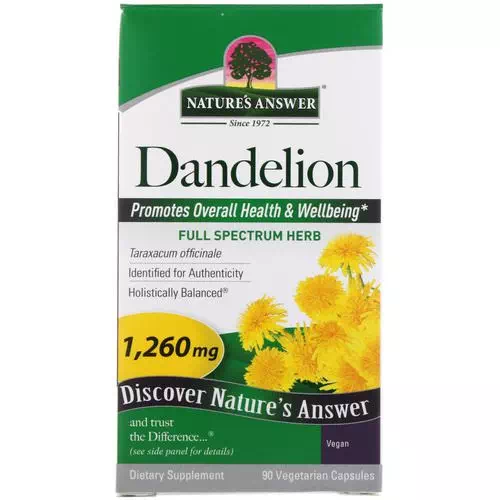 Nature's Answer, Dandelion, 1,260 mg, 90 Vegetarian Capsules Review