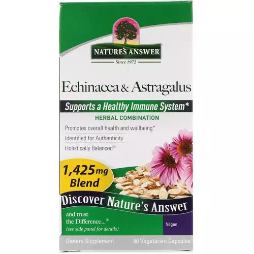 Nature's Answer, Echinacea & Astragalus, 1,425 mg, 90 Vegetarian Capsules Review